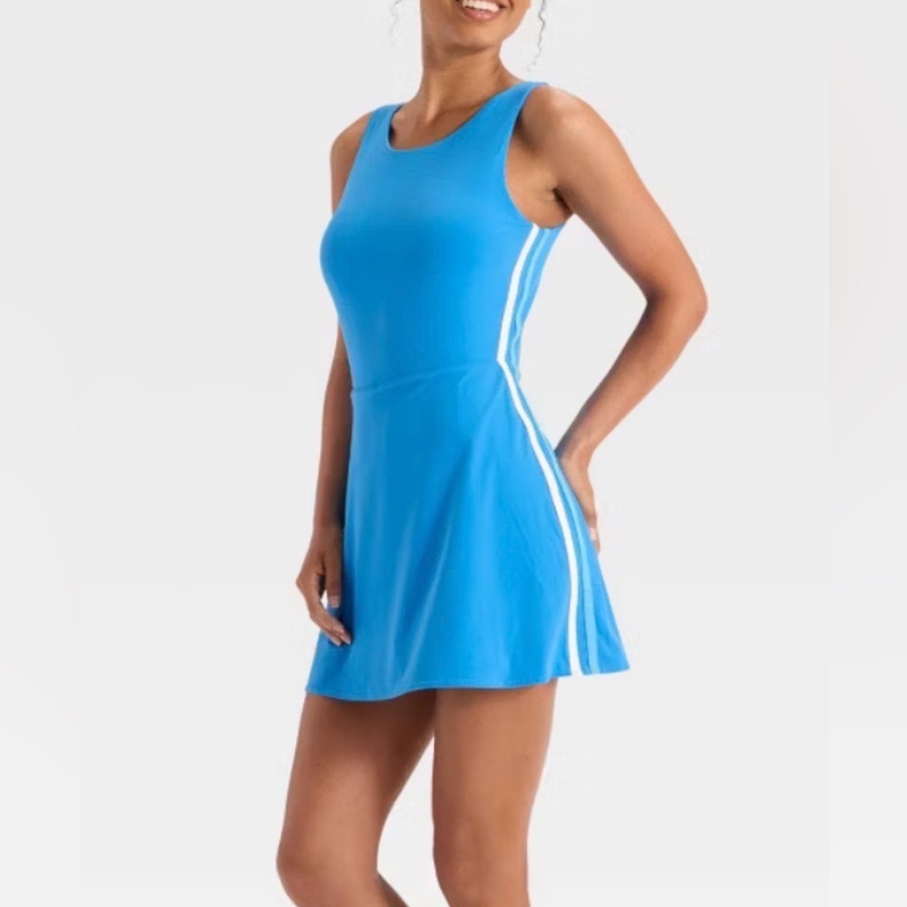 🎯50% OFF! JoyLab Blue Knit Sporty Stripe Active Dress